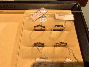 日本代购直邮tasaki塔思琪 labello系列樱花金/铂金钻石 戒指对戒