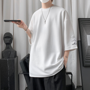 【中袖t恤男宽松韩版刺绣】中袖t恤男宽松韩版刺绣品