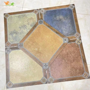 地中海带角花瓷砖600x600卧室客厅欧式木纹边地板砖花园拼花地砖