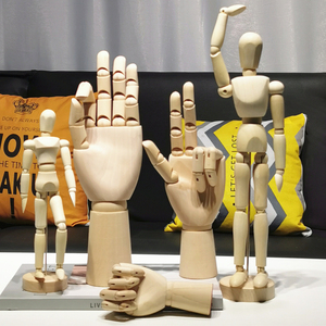 木头人偶素体人体模型美术绘画摆件人偶手掌手指关节可动桌面摆件