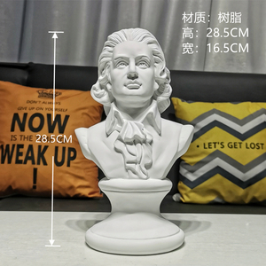 莫扎特仿石膏人像雕塑摆件树脂人物雕像胸像钢琴架音乐室装饰摆设