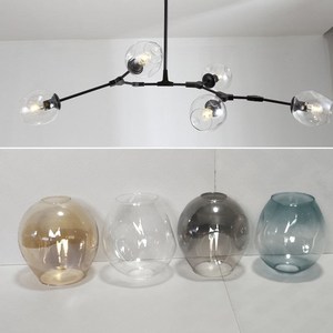 玻璃灯罩分子灯北欧创意客厅吊灯吸顶灯罩凹点茶色渐变蓝透明灯罩