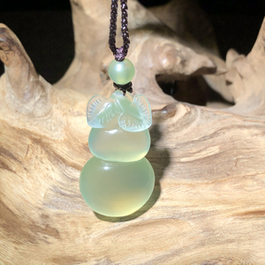 天然岫玉吊坠葫芦 玉石吊坠 岫玉吊坠葫芦福禄 岫玉毛衣链