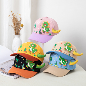 新款儿童帽子卡通恐龙棒球帽秋冬季新款宝宝帽子男女童遮阳鸭舌帽