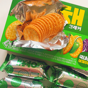 乐天蔬菜饼干酥脆咸味小食品韩国进口零食盒装 seventeen 全圆佑