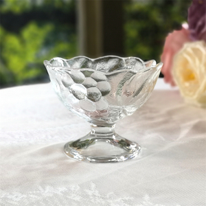 日本hoya 昭和中古玻璃杯葡萄冰淇淋碗刨冰碗复古风vintage高脚杯