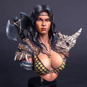 1/10树脂人物胸像模型 女野蛮人 蛮族 女战士代工上色