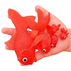 软胶仿真金鱼套装大小号幼儿园儿童捞鱼钓鱼游戏玩具静态动物模型