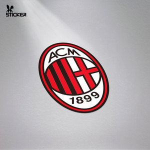 ac米兰队标球队反光车贴汽车油箱盖防水贴纸贴花