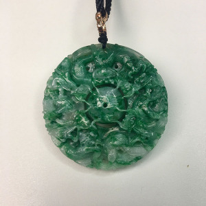 南阳独山玉天蓝料九龙戏珠挂件独山玉九龙玉璧吊坠独山玉九龙挂件