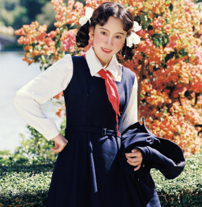 toffee原创复古80年代怀旧学院显瘦秋冬减龄少女毛呢方领连衣裙