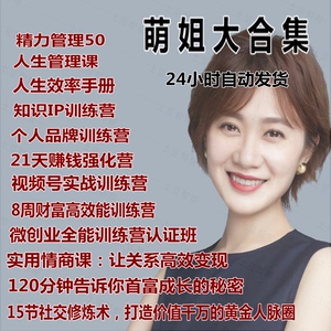 张萌 人生效率手册 课程 精力管理 知识ip 自我管理 个人品牌