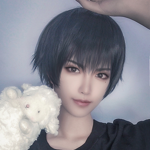 [大又又日常万用黑基佬伪装学渣谢俞cos假发毛少年男造型短发江停