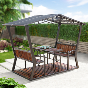 户外凉亭庭院露台楼顶小亭子别墅小院花园设计休闲简易家用四角亭