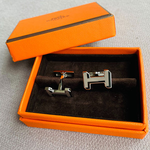 到付*豆6英国小铺*hermes爱马仕经典款h 3d袖扣男配饰马头袖扣