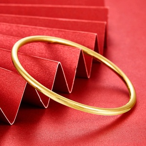 鑫源珠宝黄金手镯素圈实心足金999纯金光圈金胖金刚圈简约mm正品