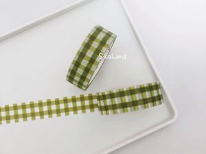 【循环分装】绿色小清新格子胶带 乐带 分装和纸胶带