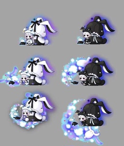 冒险岛 路西德 /蓝蜗牛 黑黑兔玩偶/白白兔玩偶 闪耀点装