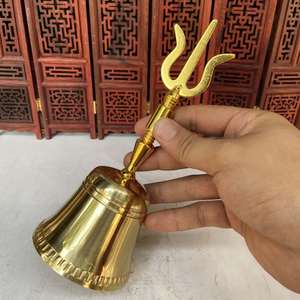 道教法器纯铜摇铃三清玲三叉玲纯铜铃铛道士法会用品响亮手摇铃