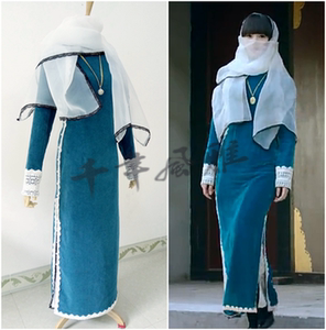 【千年风雅】影视古装无心法师岳绮罗蓝旗袍陈瑶同款(一)