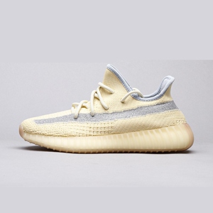 椰子350v2男鞋女麻布奶油黄新配色侧透满天星黑天使yeezy过毒正版