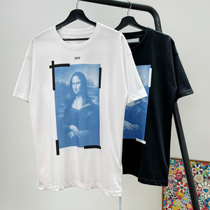off ow white蒙娜丽莎宗教油画箭头t恤男女同款夏季圆领休闲短袖