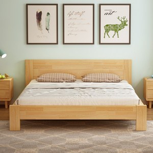 极简 实木床1.8米北欧新中式双人床1.5米主卧1.2简约现代卧室家具