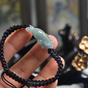 翡翠a货玉石金蟾手链富贵缠身玉器金蟾蟾蜍女款手链富贵缠身