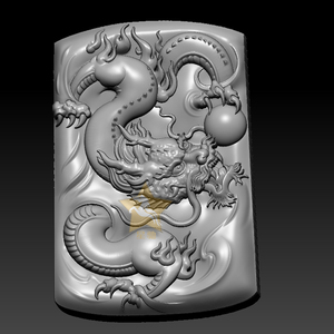 新款龙牌精雕图浮雕图正龙牌侧脸龙(598dw)玉雕图浮雕图电脑图