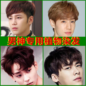 2018流行染发剂亚麻色金黄色红黑色彩色染发膏颜色男士专用栗棕色