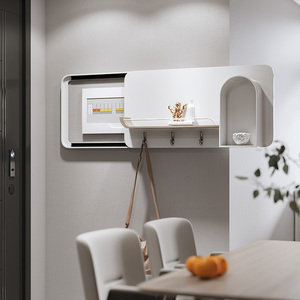 北欧电表箱遮挡箱实木现代简约电箱装饰画收纳置物架创意挂钩壁饰