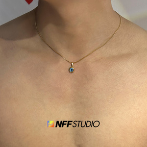 NFF天使之眼钛钢镀金精致锁骨链个性轻奢项链小众原创设计饰品潮