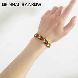 lgbt六色彩虹手链编织手绳男女情侣手环红绳本命年饰品gay同志les