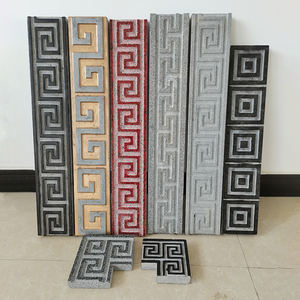 石雕天然青石回纹边框线条万字边浮雕踢脚线门套地雕墙壁庭院装饰