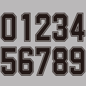 球衣号码背胶热熨贴 衣服黑白数字0-9定制热转印烫画贴个性补丁贴