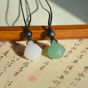 【清风】解语  复古气质天然东陵玉铃铛吊坠项链锁骨链情侣男女