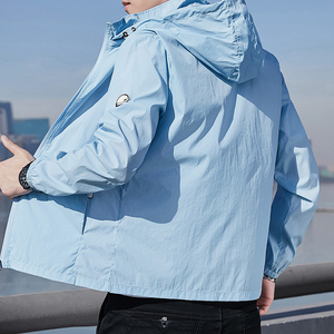 男士防晒服海澜之家外套超薄透气钓鱼外卖皮肤开衫休闲连帽风衣
