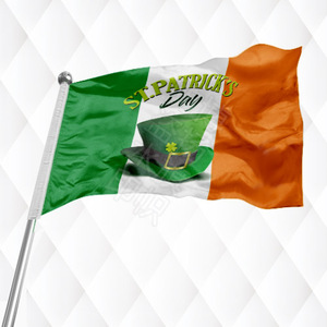 patricksdayflag圣帕特里克节旗帜爱尔兰国庆日户外酒吧装饰