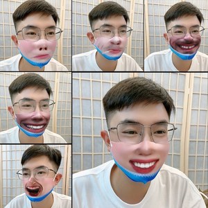 宝宋祖儿同款粉色猫咪腮红神奇物种口罩小猪鼻子画猫脸情侣2人付款7