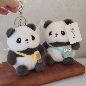 卡通可爱大熊猫小熊毛绒玩具钥匙扣包包玩偶小挂件公仔挂链小饰品