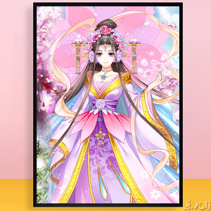 百花仙子 diy钻石画新款小幅儿童梦幻粉女孩卧室客厅点贴钻十字绣