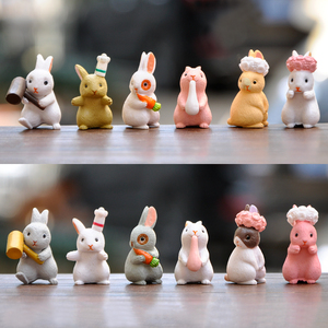 花园兔子家族玩偶摆件可爱调皮复活节兔兔萌物桌面蛋糕装饰品盲盒