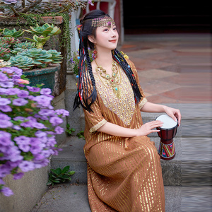 泰国旅游云南新疆旅行拍照穿搭异域风情波西米亚女装民族风连衣裙