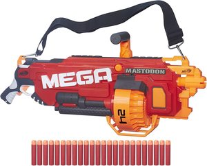 美版孩之宝Nerf热火Mega猛犸象战神电动软弹发射器儿童玩具枪橙机