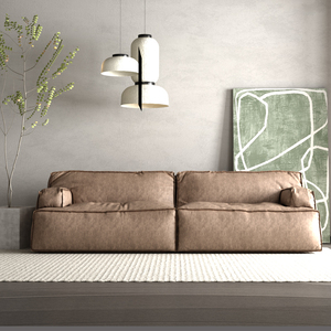 真皮沙发头层牛皮小户型客厅驼色美式轻奢沙发意式极简三人侘寂风