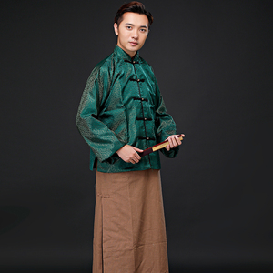 影视古装民国男士长衫长袍老爷服少爷服棉麻长衫唐装影楼写真服