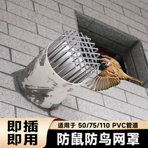 304防鼠鸟网罩卫生间排气管通风口油烟口挡鸟PVC下水管道过滤网