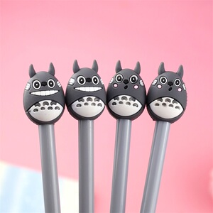 可爱学生中性笔卡通龙猫造型水性笔办公黑签字笔刻字定制学生文具