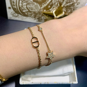 法国直邮dior迪奥手链女petit cd字母双层经典星星叠戴双链条手环