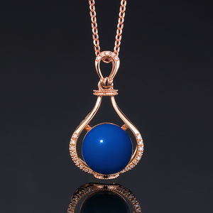 00多米矿工旗舰店天猫多米矿工净水蓝珀宝石吊坠项链女士黄蜜蜡琥珀